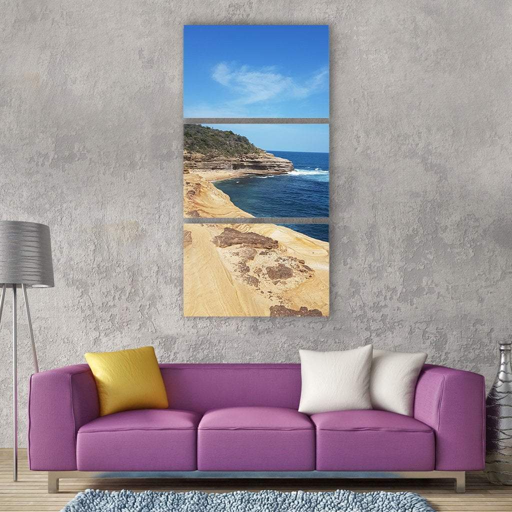 Travel Beach Sand And Seashore Vertical Canvas Wall Art-3 Vertical-Gallery Wrap-12" x 25"-Tiaracle