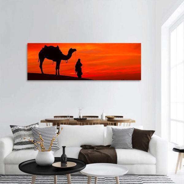 Travel Through Desert Panoramic Canvas Wall Art-1 Piece-36" x 12"-Tiaracle