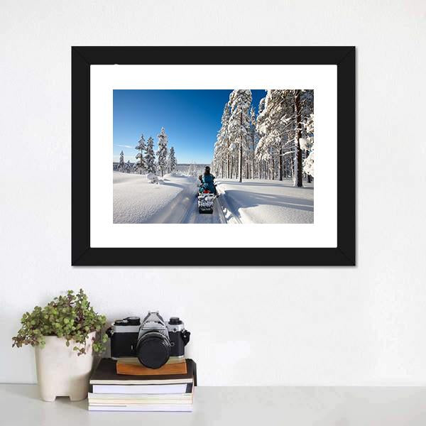 Traveling In Finnish Lapland Canvas Wall Art-3 Horizontal-Gallery Wrap-25" x 16"-Tiaracle