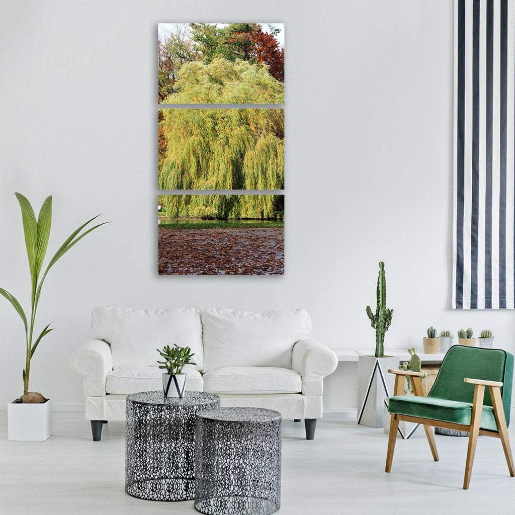 Tree Pasture In Weeping Willow Park Vertical Canvas Wall Art-3 Vertical-Gallery Wrap-12" x 25"-Tiaracle