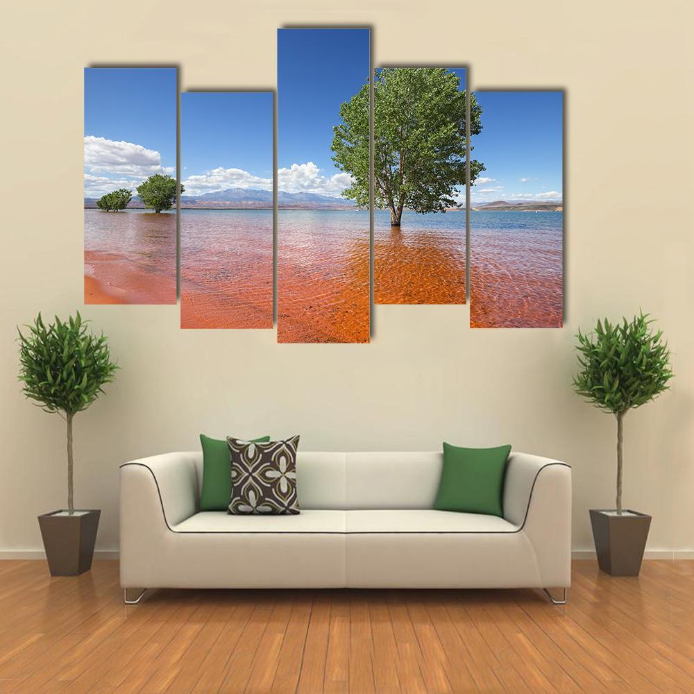 Trees In The Water Sand Hollow State Park Canvas Wall Art-5 Pop-Gallery Wrap-47" x 32"-Tiaracle