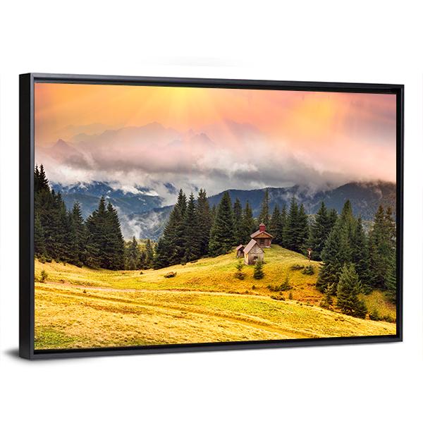 Trekking In The Fall Canvas Wall Art-3 Horizontal-Gallery Wrap-25" x 16"-Tiaracle