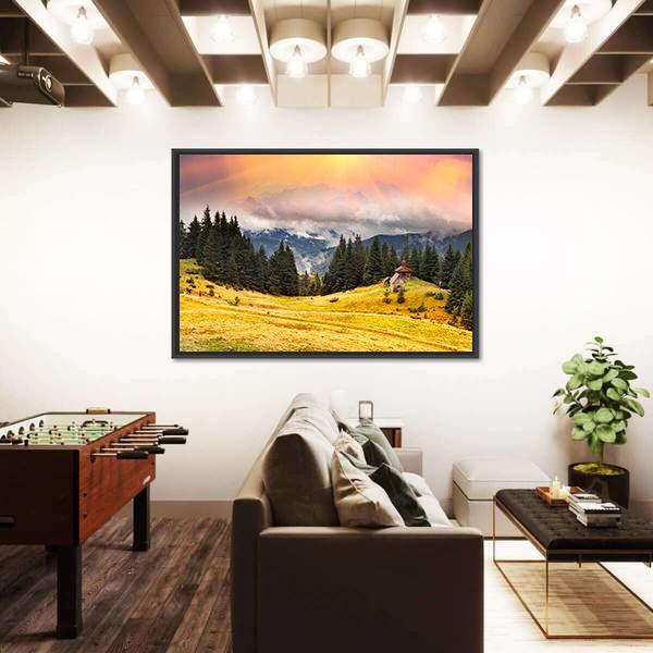 Trekking In The Fall Canvas Wall Art-3 Horizontal-Gallery Wrap-25" x 16"-Tiaracle