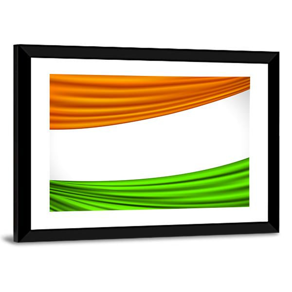 Tricolor Indian Flag Canvas Wall Art-5 Horizontal-Gallery Wrap-22" x 12"-Tiaracle