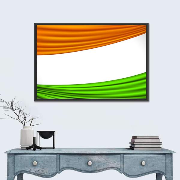Tricolor Indian Flag Vertical Canvas Wall Art-3 Vertical-Gallery Wrap-12" x 25"-Tiaracle