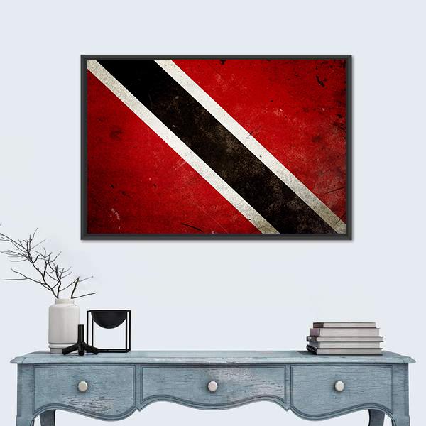 Trinidad & Tobago Flag Canvas Wall Art-5 Horizontal-Gallery Wrap-22" x 12"-Tiaracle