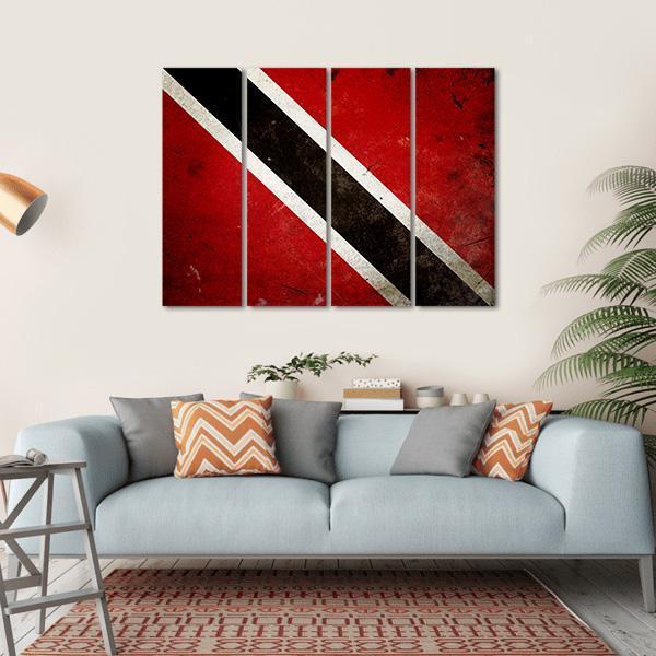 Trinidad & Tobago Flag Canvas Wall Art-4 Horizontal-Gallery Wrap-34" x 24"-Tiaracle