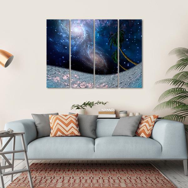 Tropic Night Underwater Scene Canvas Wall Art-4 Horizontal-Gallery Wrap-34" x 24"-Tiaracle