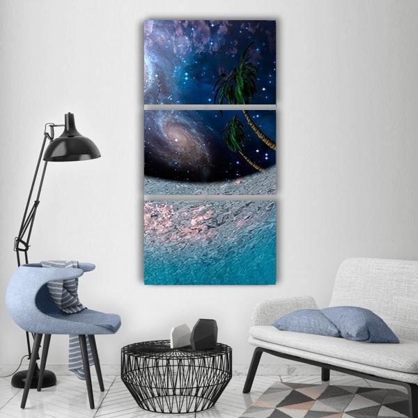 Tropic Night Underwater Scene Vertical Canvas Wall Art-3 Vertical-Gallery Wrap-12" x 25"-Tiaracle