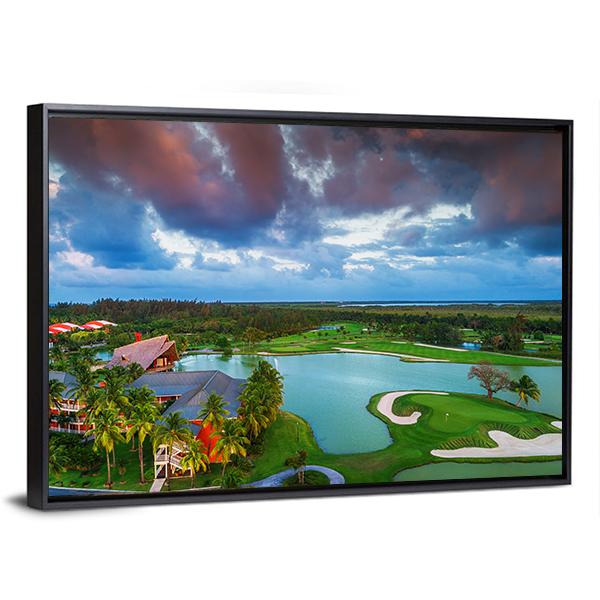 Tropical Golf Course In Dominican Republic Panoramic Canvas Wall Art-1 Piece-36" x 12"-Tiaracle