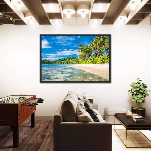 Tropical Island Beach In Koh Kood Canvas Wall Art-3 Horizontal-Gallery Wrap-25" x 16"-Tiaracle