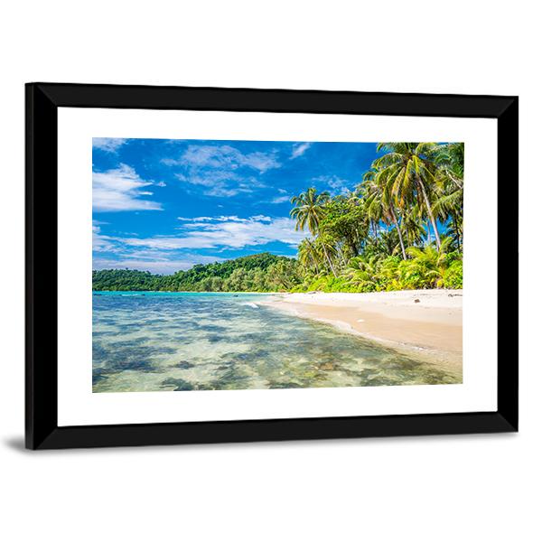 Tropical Island Beach In Koh Kood Canvas Wall Art-3 Horizontal-Gallery Wrap-25" x 16"-Tiaracle