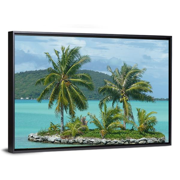 Tropical Island Near To Bora Bora Canvas Wall Art-3 Horizontal-Gallery Wrap-25" x 16"-Tiaracle