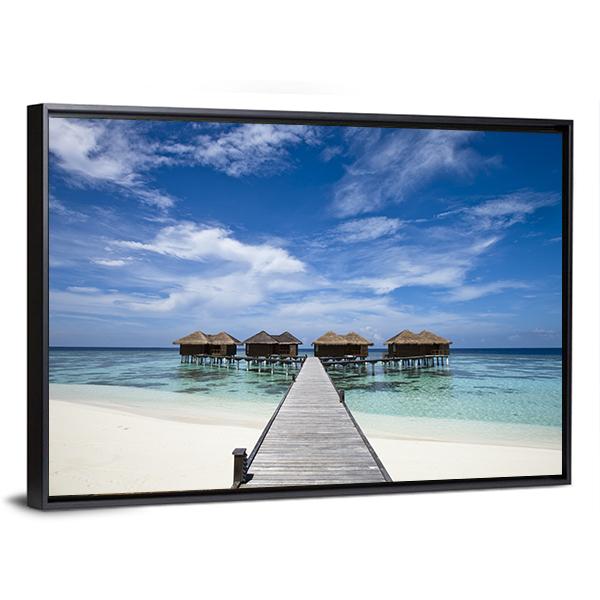 Tropical Island With White Sand Beach Panoramic Canvas Wall Art-1 Piece-36" x 12"-Tiaracle