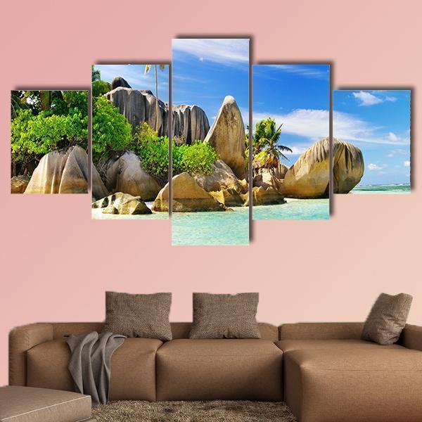 Tropical Paradise Islands Canvas Wall Art-5 Star-Gallery Wrap-62" x 32"-Tiaracle