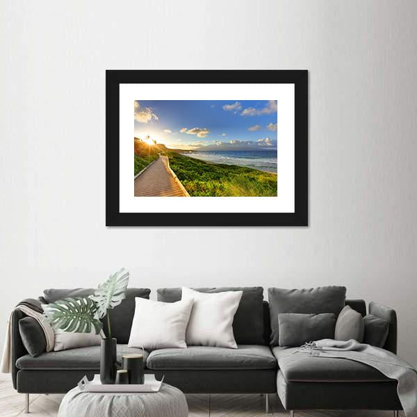 Tropical Path Near The Beach Maui Hawaii Canvas Wall Art-1 Piece-Framed Print-20" x 16"-Tiaracle