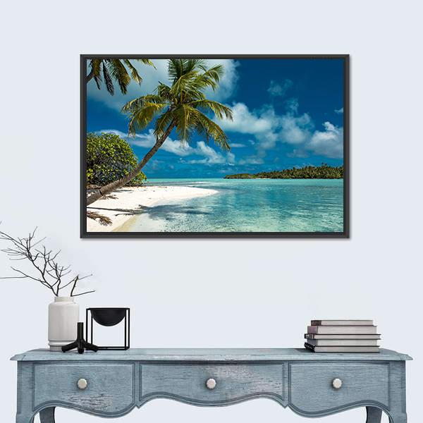 Tropical Sandy Beach Canvas Wall Art-3 Horizontal-Gallery Wrap-25" x 16"-Tiaracle
