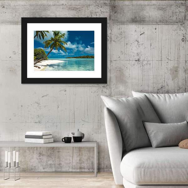 Tropical Sandy Beach Canvas Wall Art-3 Horizontal-Gallery Wrap-25" x 16"-Tiaracle