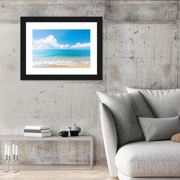 Tropical Sea & Beach Vertical Canvas Wall Art-3 Vertical-Gallery Wrap-12" x 25"-Tiaracle