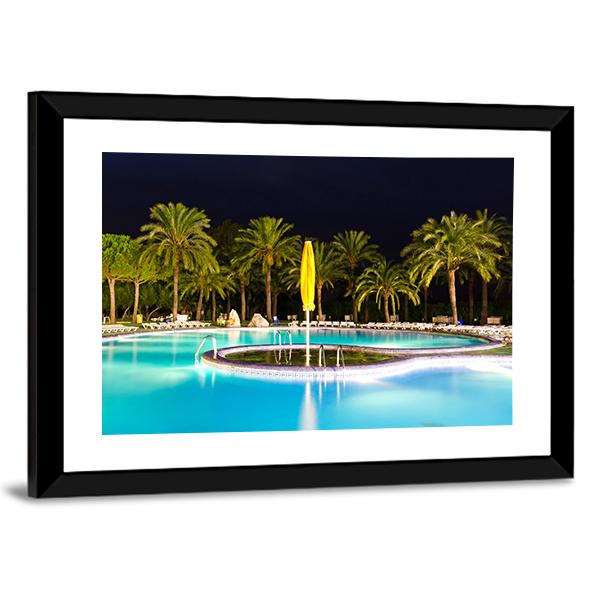 Tropical Swimming Pool Canvas Wall Art-5 Horizontal-Gallery Wrap-22" x 12"-Tiaracle