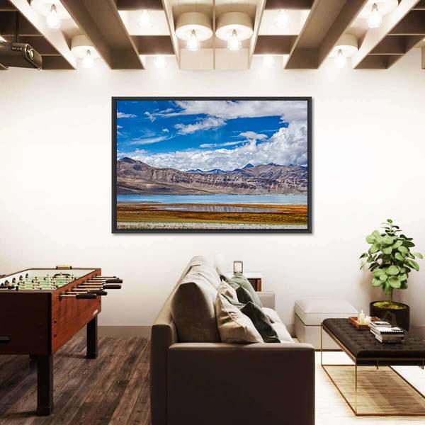 Tso Kar Fluctuating Salt Lake Canvas Wall Art-5 Horizontal-Gallery Wrap-22" x 12"-Tiaracle