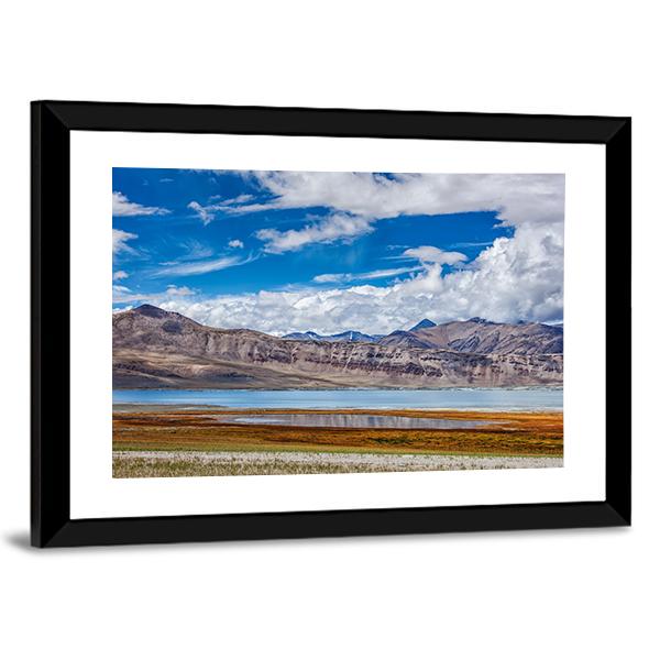 Tso Kar Fluctuating Salt Lake Canvas Wall Art-5 Horizontal-Gallery Wrap-22" x 12"-Tiaracle