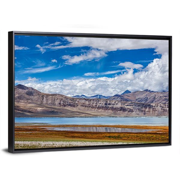 Tso Kar Fluctuating Salt Lake Canvas Wall Art-5 Horizontal-Gallery Wrap-22" x 12"-Tiaracle