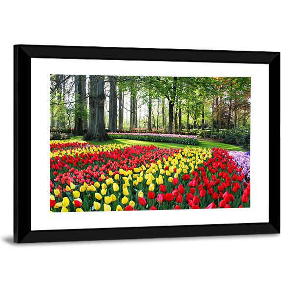 Tulips & Spring Hyacinths Canvas Wall Art-3 Horizontal-Gallery Wrap-25" x 16"-Tiaracle