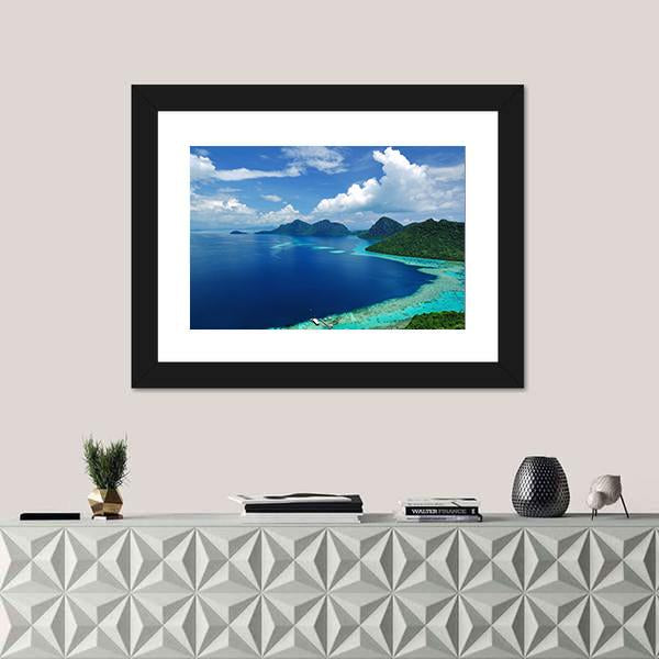 Tun Sakaran Marine Park In Tropical Island Semporna Canvas Wall Art-3 Horizontal-Gallery Wrap-25" x 16"-Tiaracle