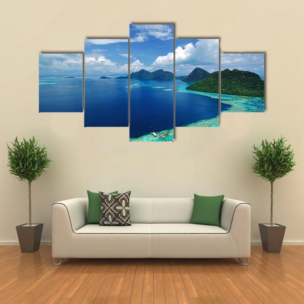 Tun Sakaran Marine Park In Tropical Island Semporna Canvas Wall Art-5 Star-Gallery Wrap-62" x 32"-Tiaracle