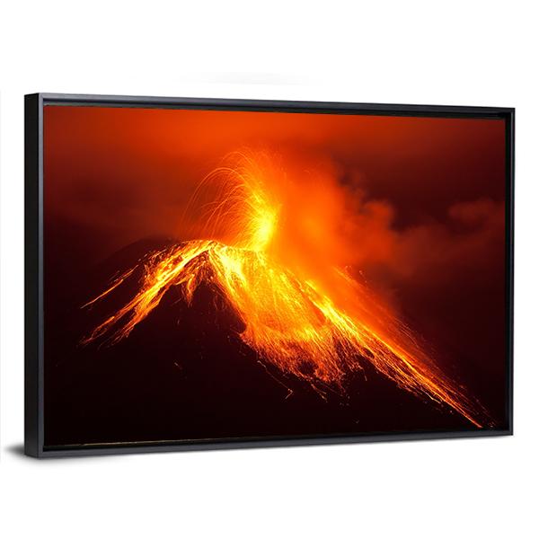 Tungurahua Volcano Eruption Canvas Wall Art-5 Horizontal-Gallery Wrap-22" x 12"-Tiaracle