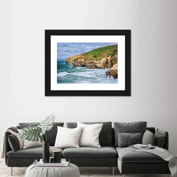 Tunnel Beach At Dunedin Canvas Wall Art-1 Piece-Framed Print-20" x 16"-Tiaracle