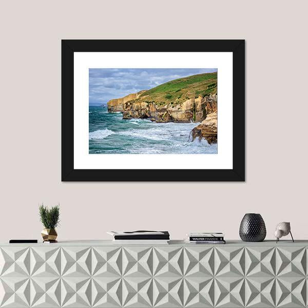 Tunnel Beach At Dunedin Canvas Wall Art-3 Horizontal-Gallery Wrap-25" x 16"-Tiaracle
