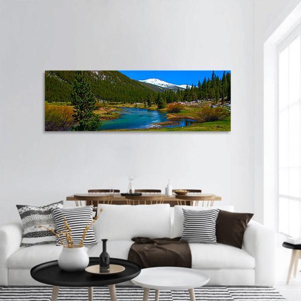 Lyell Fork Tuolumne River Panoramic Canvas Wall Art-1 Piece-36" x 12"-Tiaracle