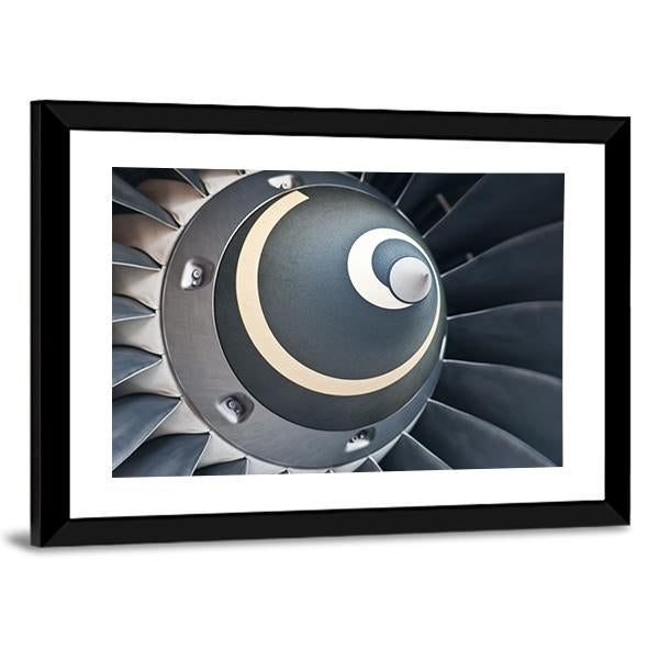 Turbine Blades Of An Aircraft Jet Engine Canvas Wall Art-3 Horizontal-Gallery Wrap-25" x 16"-Tiaracle