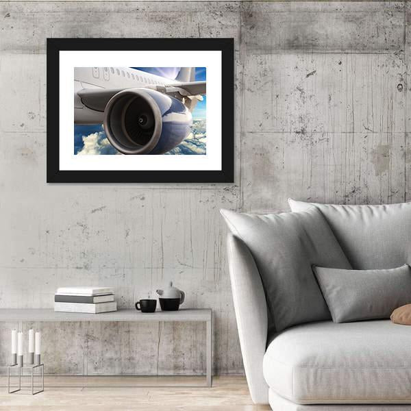 Turbine Motor Of An Airplane Canvas Wall Art-3 Horizontal-Gallery Wrap-25" x 16"-Tiaracle