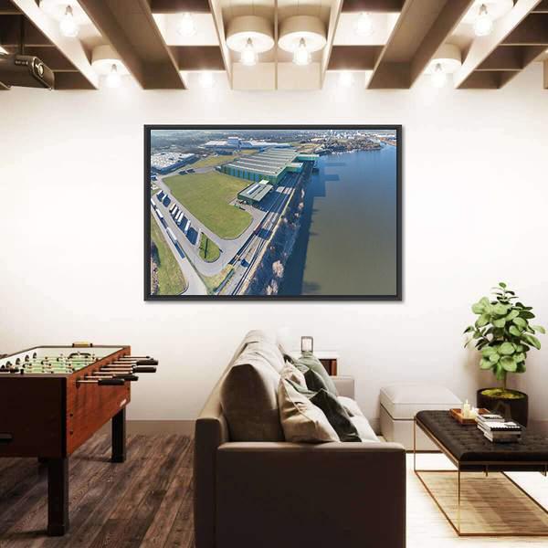 Turnaround Harbour Of Krefeld Canvas Wall Art-3 Horizontal-Gallery Wrap-25" x 16"-Tiaracle