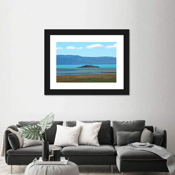 Turquoise Blue Lake In Argentino Canvas Wall Art-1 Piece-Framed Print-20" x 16"-Tiaracle