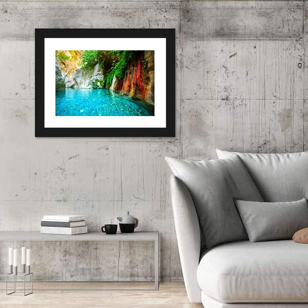 Turquoise Lake Turkey Canvas Wall Art-5 Horizontal-Gallery Wrap-22" x 12"-Tiaracle