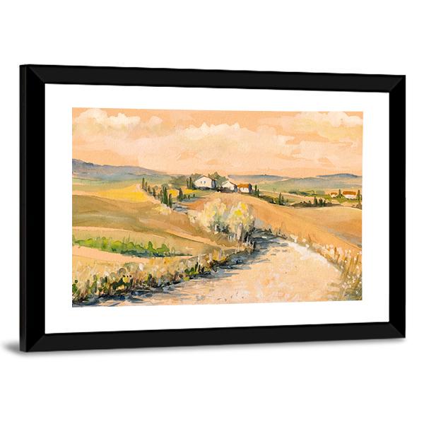 Tuscany Hill Panoramic Canvas Wall Art-1 Piece-36" x 12"-Tiaracle