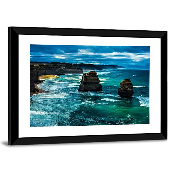 Twelve Apostles Great Ocean Road Canvas Wall Art-3 Horizontal-Gallery Wrap-25" x 16"-Tiaracle