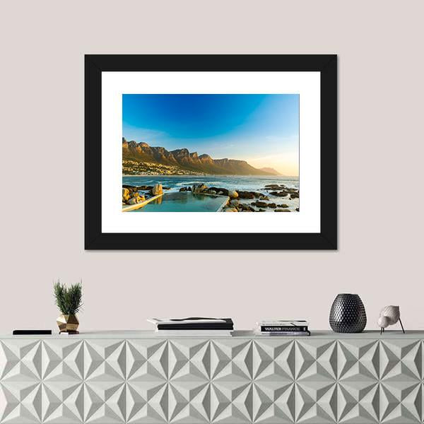 Twelve Apostles In South Africa At Sunset Canvas Wall Art-5 Horizontal-Gallery Wrap-22" x 12"-Tiaracle