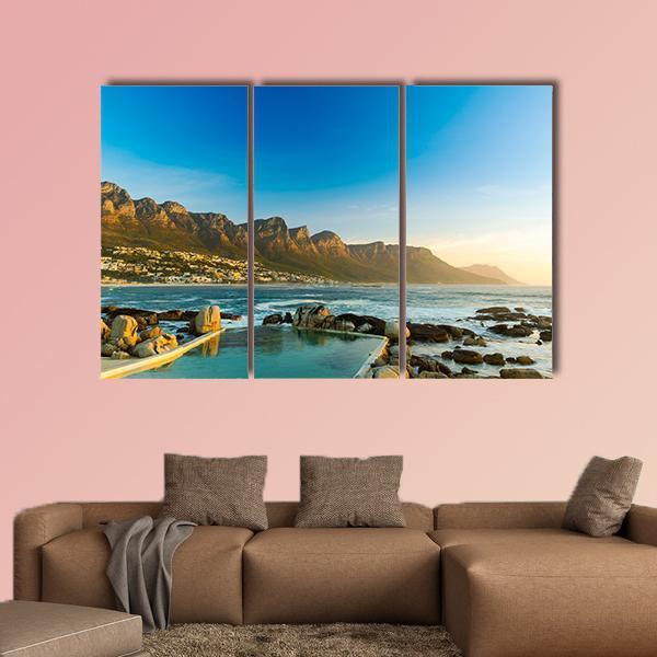 Twelve Apostles In South Africa At Sunset Canvas Wall Art-3 Horizontal-Gallery Wrap-37" x 24"-Tiaracle