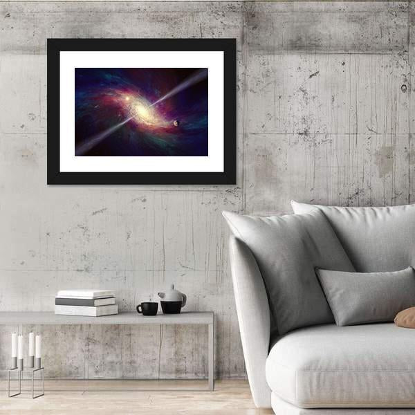 Twisted Galaxy In Space Panoramic Canvas Wall Art-1 Piece-36" x 12"-Tiaracle