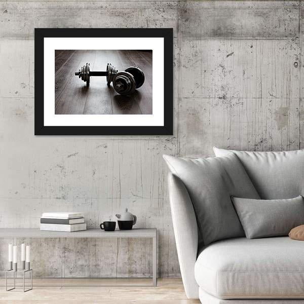 Two Dumbbells For Fitness Panoramic Canvas Wall Art-1 Piece-36" x 12"-Tiaracle