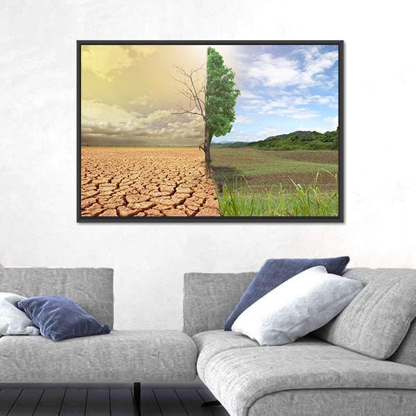 Two Season Concept Canvas Wall Art-1 Piece-Floating Frame-24" x 16"-Tiaracle