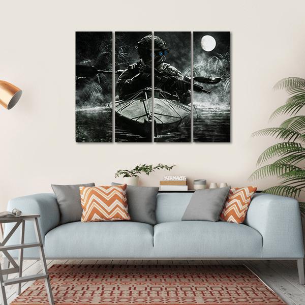 Two Special Forces Operators Canvas Wall Art-4 Horizontal-Gallery Wrap-34" x 24"-Tiaracle