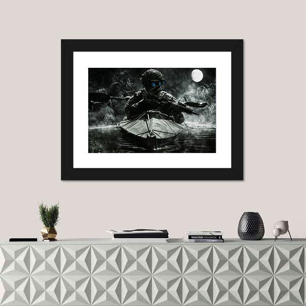 Two Special Forces Operators Canvas Wall Art-5 Horizontal-Gallery Wrap-22" x 12"-Tiaracle