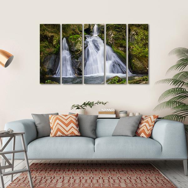Two Terraces Of Triberg Waterfalls Canvas Wall Art-5 Horizontal-Gallery Wrap-22" x 12"-Tiaracle