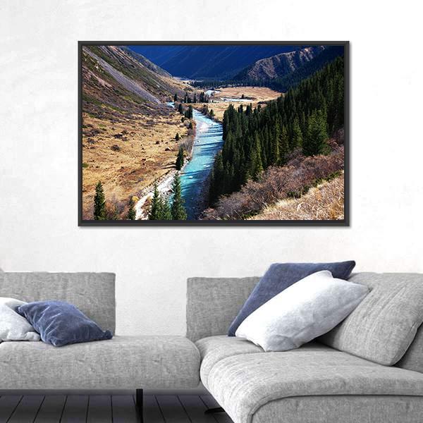 Tyan Shan Mountains Panoramic Canvas Wall Art-1 Piece-36" x 12"-Tiaracle